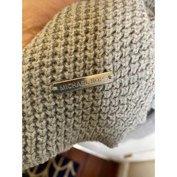 Michael Michael Kors women's sweater, chunky waffle knit, Gray size L - Picture 5 of 7